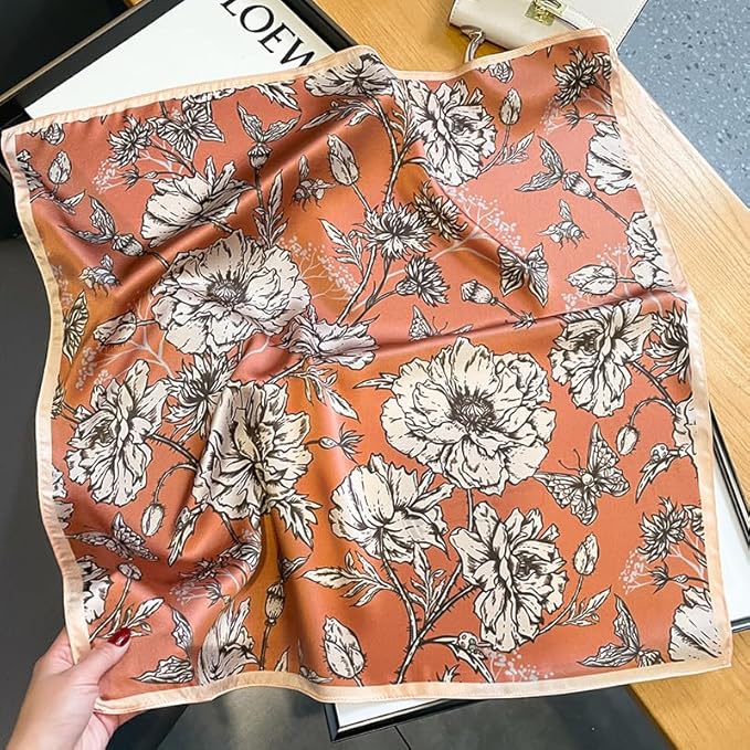 100% Pure Mulberry Silk Scarfs 26"x26" Square Scarf Women Neckerchief Headscarf hair scarf bandana Gift Packed