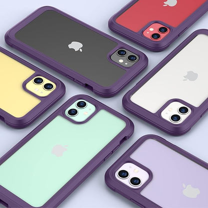 Miracase Glass Series for iPhone 11 Case [with Camera Lens Protector] Full-Body Rugged Bumper Case with Built-in 9H Tempered Glass Screen Protector Compatible with iPhone 11 6.1 inch, Purple