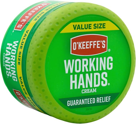 O'Keeffe's Working Hands Hand Cream for Extreme Dryness - 6.8 oz Value Size Jar (1 Pack) - Repairing Skincare for Cracked, Dry Hands