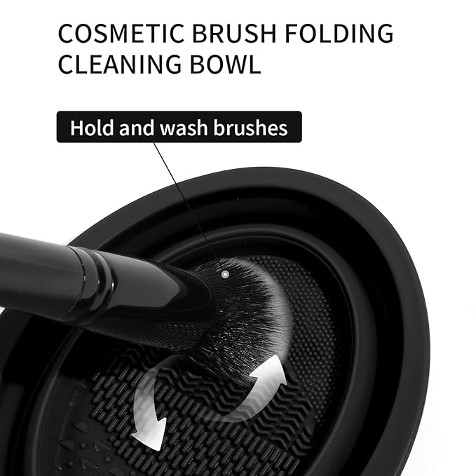 MAANGE Makeup Brushes, 41 Pcs Premium Synthetic Makeup Brush Set Contour Blush Concealers Eye Shadow Eyeliner Blending Make Up Brush Kit (Black, 41 Piece Set)