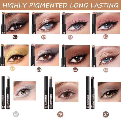 Pale Pink Eyeshadow Stick Makeup,Matte Cream Eye Shadow Pencil,High Pigmented Crease proof Glitter Eye Shadow Brightener Stick,Waterproof Long Lasting Eye Highlighter Crayon Eyeliner
