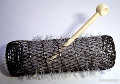 2 Pack HAIR STYLING BRUSH ROLLERS & PINS Hair Curlers 7/8" x 3" Bristles (12 Rollers)