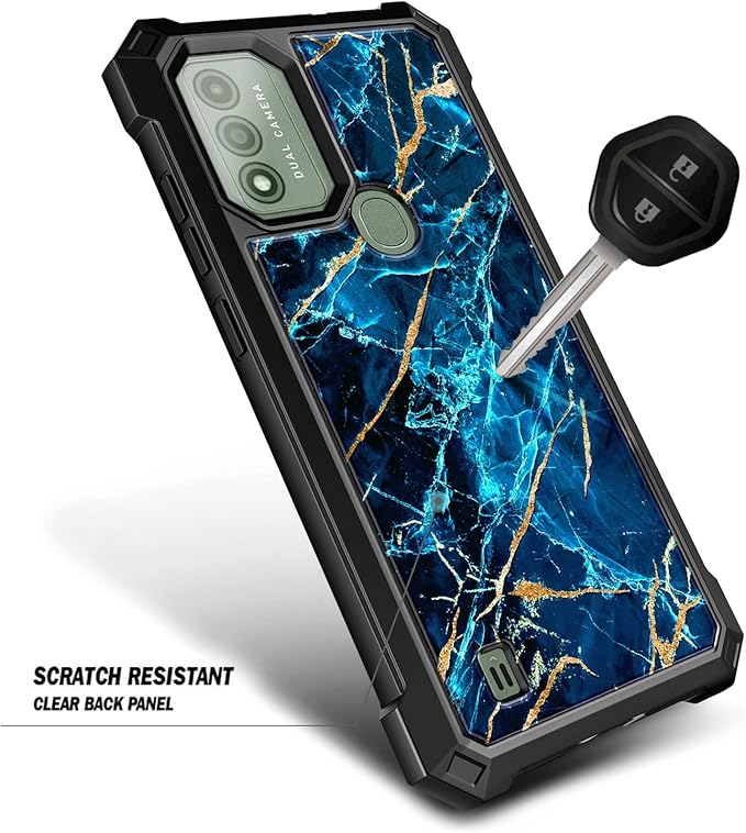 Designed for WIKO Voix Case with [Built-in Screen Protector], Full-Body Protective Shockproof Rugged Bumper Cover Phone Case for WIKO Voix U616AT (Sapphire)