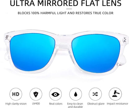 COLOSSEIN Sunglasses Womens,Classic Square Frame UV400 Mirrored Lens,Sunglasses Fit For Beach,Vacation,Driving