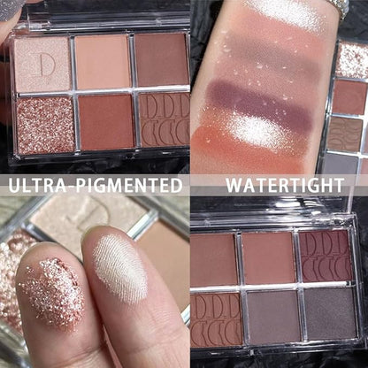 10Colors Gold Brown Gray Colorful Eyeshadow Palette Makeup,Natural Neutral Highly Pigmented Eye Shadow,Naturing-Looking Long Lasting Waterproof Blendable Hypoallergenic Suitable for Beginners