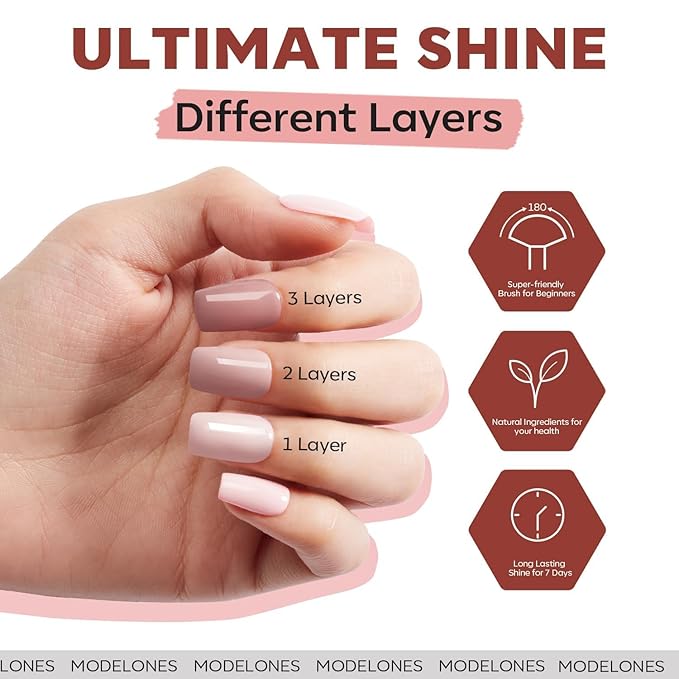 Modelones Nail Polish Set, 6 Colors Nude Pink Skin Tones Milky White Brown Mini Nail Polish Neutral Brown Quick Dry Nail Polish Kit All Seasons Easter Manicure DIY Salon Home Gifts for Women Girl