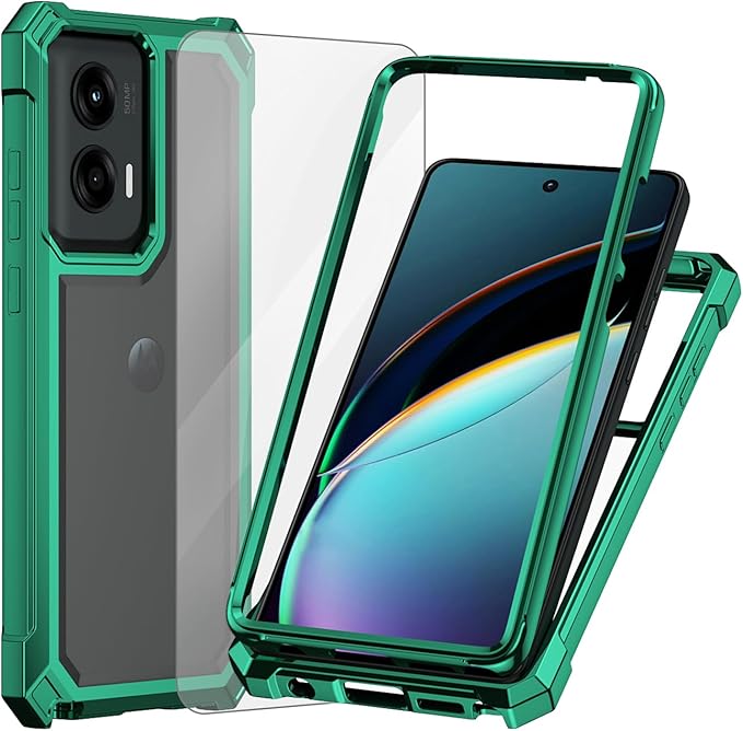 Ailiber Case for Moto G Stylus 2024, Motorola Moto G Stylus 5G 2024 Phone Case with Screen Protector, Dual Layer Shockproof Bumper, Anti Yellowing, Military Grade Drop Protection Cover-Green