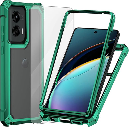 Ailiber Case for Moto G Stylus 2024, Motorola Moto G Stylus 5G 2024 Phone Case with Screen Protector, Dual Layer Shockproof Bumper, Anti Yellowing, Military Grade Drop Protection Cover-Green