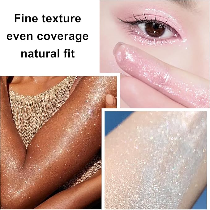 Hair and Body Glitter Spray, 1PC Peal White Glitter Hairspray Dry Powder Makeup for Clothes, Festival Rave Prom Loose Sparkle Powder,Holographic Ultra Fine Resin Glitters for Crafts,10g (Peal White)