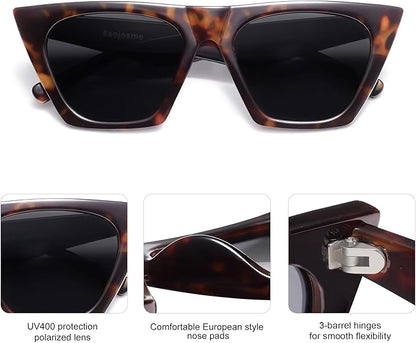 SOJOS Trendy Oversized Square Cateye Polarized Sunglasses Womens Big Frame Shades SJ2115