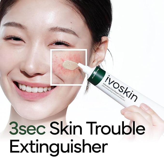 Intensive Cica Repair Cream, Korean Dexpanthenol cream, Ultra-Soothing & Hydrating Care Cream for Sensitive Skin with Madecassoside (1.76oz / 50g)