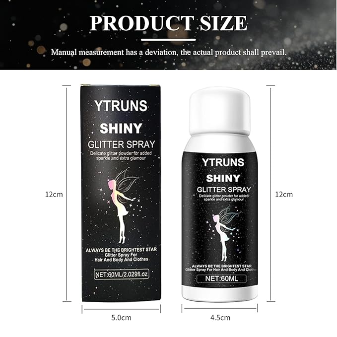 1PC Glitter Spray for Hair and Body, Hairspray for Clothes, Long-Lasting Body Shimmer Spray Silver Glitter Hairspray Suitable for Stage, Festival Rave and Makeup Prom