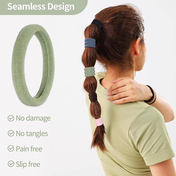 150 Pcs Elastic Hair Ties No Damage for Thick & Thin Hair, Ponytail Holders, Elastics, Soft Pony Tails Bands for Women, 5 Colors