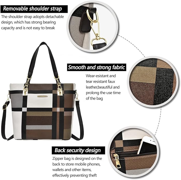 2E-youth Designer Purses and Handbags for Women Satchel Shoulder Bag Tote Top Handle Bag