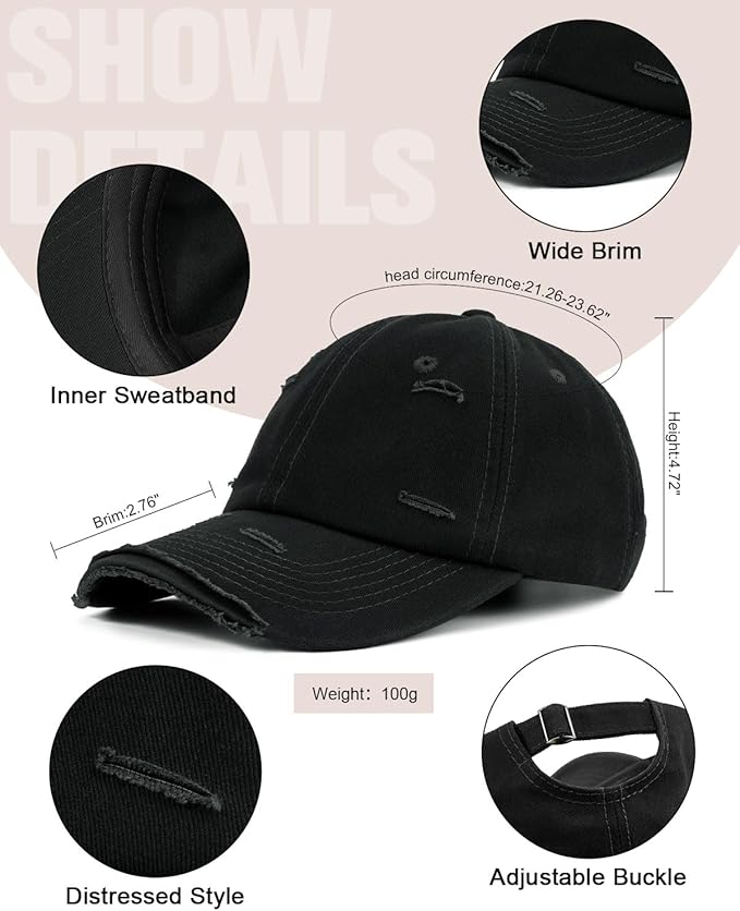 Century Star Baseball Caps for Men Womens Baseball Hat Distressed Cotton Dad Hat Summer Adjustable Golf Runing Hat