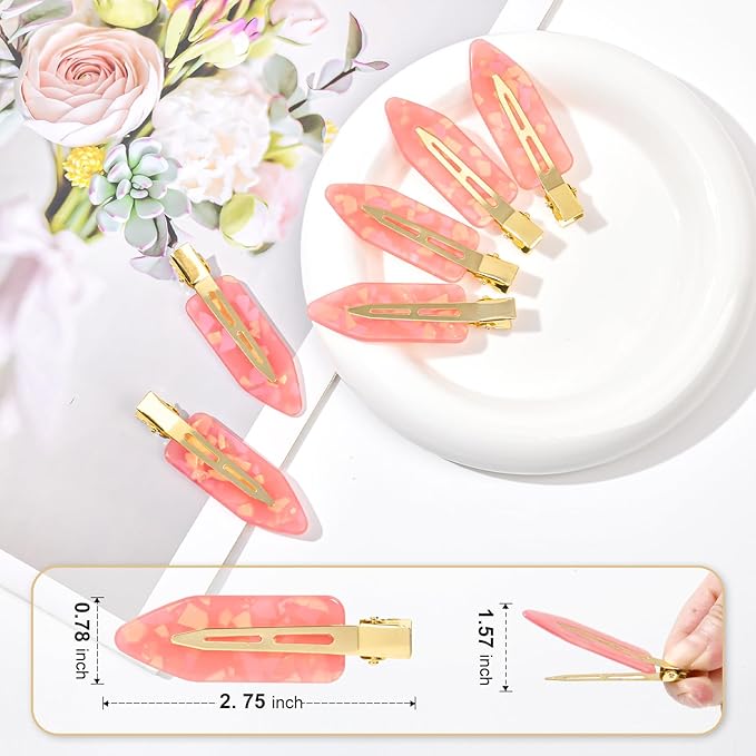 20PCS Bridesmaid Hair Clips - No Bend, Creaseless Pink Hair Accessories for Bride, Women & Girls (20Pcs/10Cards)