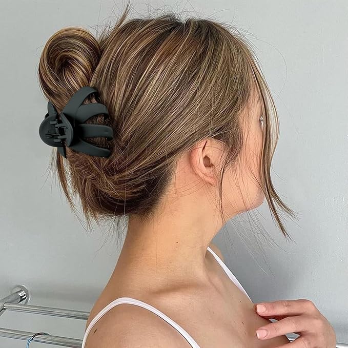 2.8" Medium Octopus Hair Clips for Women, Matte Claw Clips for Thin Hair, 90' Strong Hold Non-slip Spider Octopus Clip for Fine Hair Jaw Clips (Black & Tortoise)