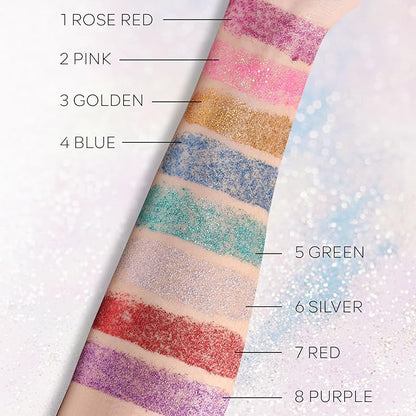 KYDA Body Glitter Stick, Chunky Glitter Gel for Face Body Hair, Sparkling Holographic Mermaid Sequins Paint, Waterproof Multiuse Makeup Glitter Gel, Rose Red