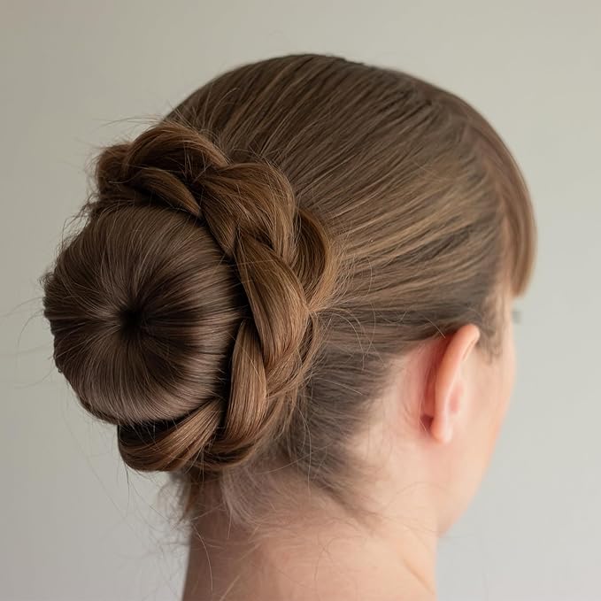 2pcs Hair Bun Maker for Women, Non-Slip Hair Bun Shaper Curler, Lazy Sponge Bun Updo Hair Styling Accessories for Long Thin Curly Straight Wavy Hair- Brown