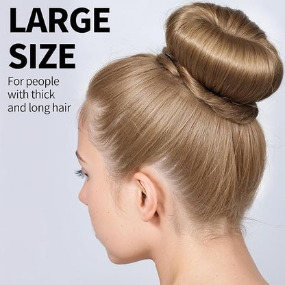 Teenitor Donut Hair Bun Maker Set, Hair Bun Shaper Set with Large, Medium, Small Hair Donuts For Buns, Hair Accessories For Girls, 5 Elastic Bands, Tan Brown