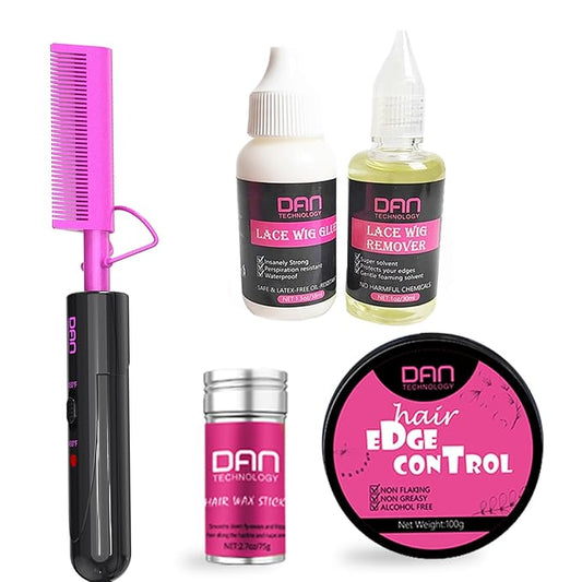 DAN Technology dan hot comb set hot comb +wig gule, red