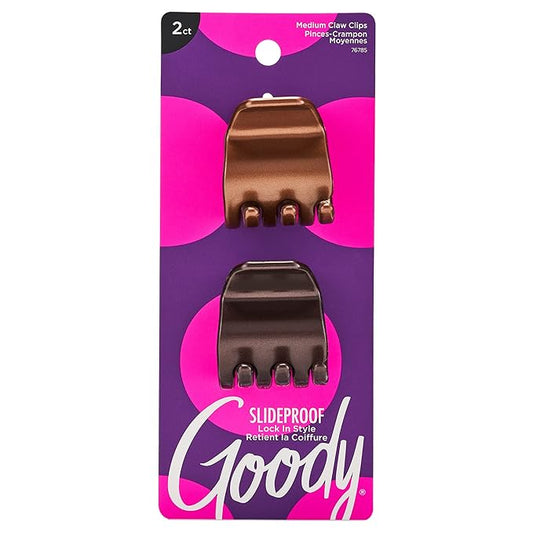 Goody Mini Claw Clips, Colour Collection - 2-Pack, Brunette - Great for Easily Pulling Up Your Hair - Pain-Free Hair Accessories for Women, Men, Boys and Girls
