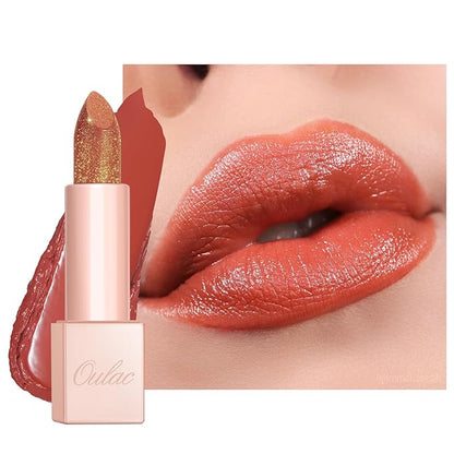 Oulac Infinity Moisture Shine Lipstick - High Shine Shimmery Finish, Super Creamy Texture, Medium to High Coverage - Gluten Free, PG09 Fussy