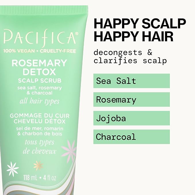PACIFICA Rosemary Detox Scalp Scrub by Pacifica for Women - 4 oz Scrub, White
