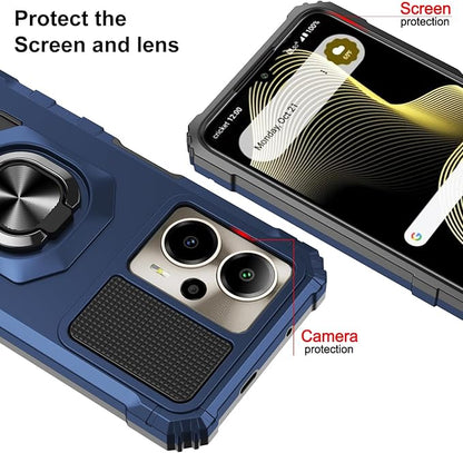 for Cricket Outlast 5G 2024 Case/AT&T Motivate Pro 5G Case with Screen Protector,Dual Layer Military Grade Protection with Ring Stand Phone Case for Cricket Outlast 5G/ATT Motivate Pro 5G Blue