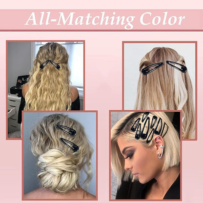 36 PCS 2 Inch Metal Snap Hair Clips Water Drop No Slip for Women & Girls,Strong Hold Matte Hair Clips for Thick Hair & Thin Hair,Hair Barrettes for Women.Metal Snap Clips Accessories