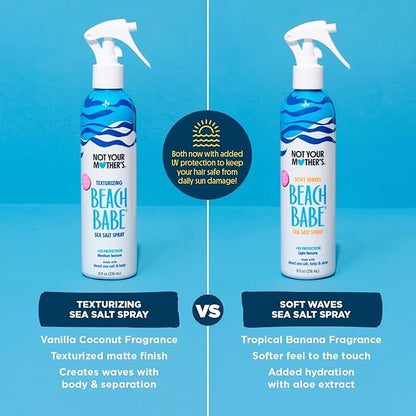 Not Your Mother's Beach Babe Sea Salt Spray (3-Pack) - 8 fl oz - Texturizing Spray for Tousled Hair - Add Texture and Grit to Hair with a Matte Finish