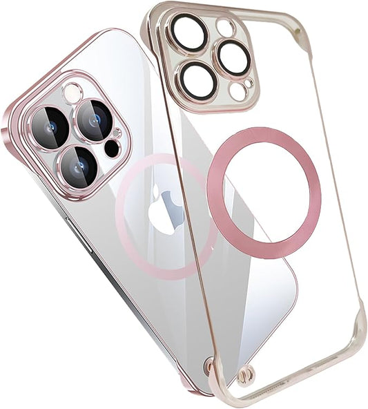 Compatible iPhone 16 Silicone Minimalist Case with Camera Lens Bumper, Frameless Design, Ultra Thin and Shockproof, Simple and Practical Impact Protection. Pink