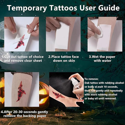 60+PCS 10 Sheets Fake Scars Temporary Tattoos, Horror Realistic Scary Blood Zombie Face Stickers, Halloween Simulation Wounds Stitches Body Makeup, Chucky Cosume Prank Cosplay Kids Men Women Adults A
