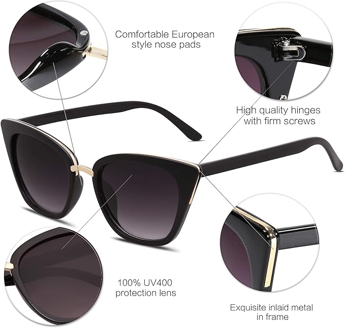 SOJOS Cat Eye Designer Sunglasses Fashion UV400 Protection Glasses SJ2052