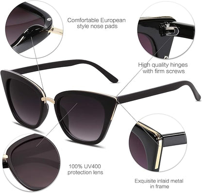 SOJOS Cat Eye Designer Sunglasses Fashion UV400 Protection Glasses SJ2052