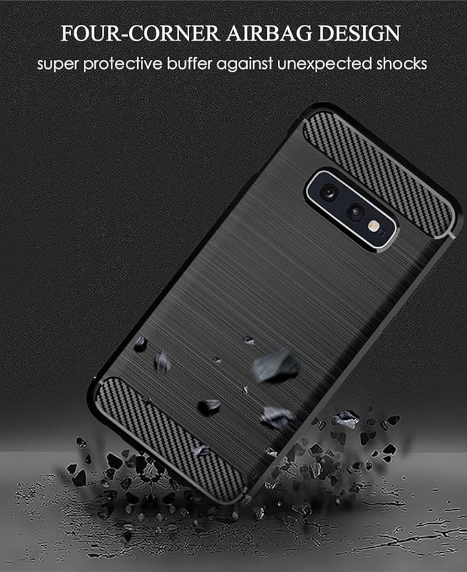 for Samsung Galaxy S10 Phone case, Shockproof, Scratch Resistant Carbon Fiber Jacket, Soft TPU, for Galaxy S10 case (Black)