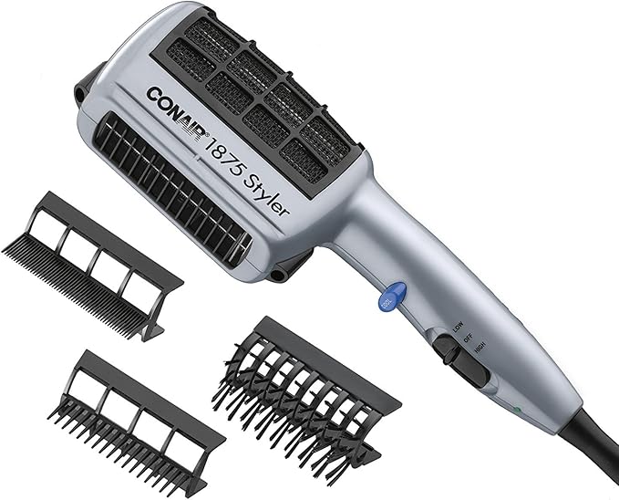 Conair 3-in-1 Styling Hair Dryer, 1875W Hair Dryer with Ionic Technology and 3 Attachments