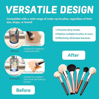 Electric Makeup Brush Cleaner - Portable Compact Design for Travel Home Use - Professional Makeup Brush Cleaning Machine - Automatic Makeup Brush Cleaner (black1)