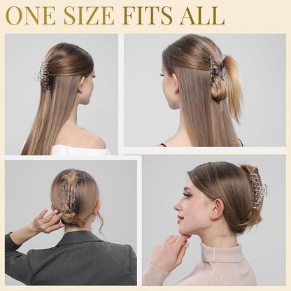 Clear Hair Clips for Women -8 Pack 4.3 Inch Large Hair Claw Clips for Women Thin Thick Curly Hair, Big Matte Banana Clips,Strong Hold jaw clips