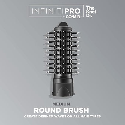 INFINITIPRO BY CONAIR The Knot Dr. Medium Round Brush - Create Defined Waves and Curls for All Hair Types, Compatible with INFINITIPRO Dryer Brushes