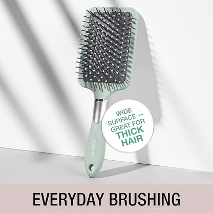 Conair Velvet Touch Paddle Cushion hair brush - Detangling hairbrush - curly or straight styles - men or women - detangler - features soft touch handle - Colors at Random