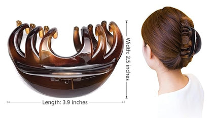 4 Inch Hair Claw for Women, Pretty Clip, Grip for Thick Hair, Coffee