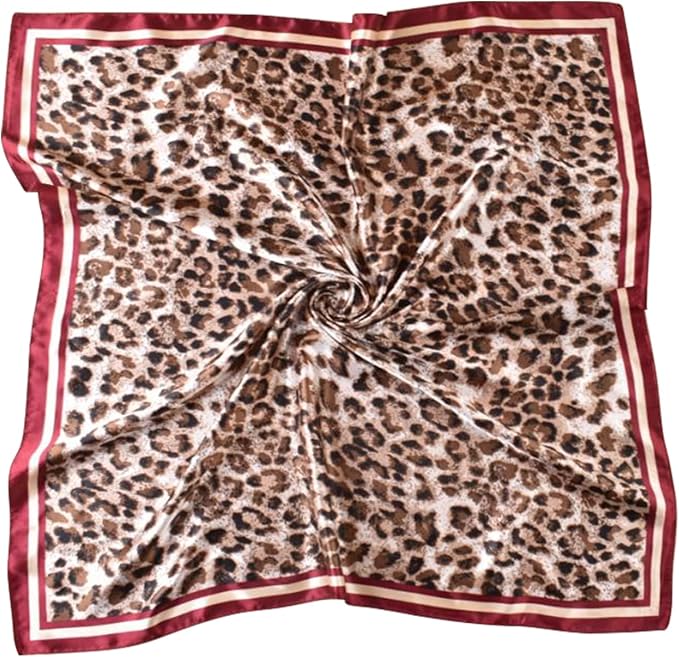 35 x 35 Women's Fashion Pattern Large Square Silk Like Hair Scarf Head Sleeping Wrap Satin Neck Bandana for Gift…