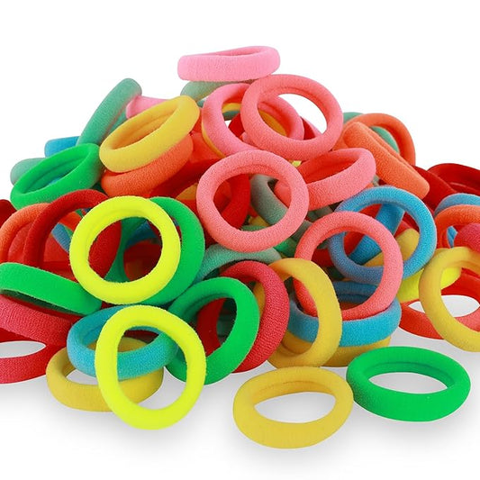 120 Pcs Baby Hair Ties, Cotton Toddler Hair Ties for Girls and Kids, Multicolor Small Seamless Hair Bands Elastic Ponytail Holders(Colorful)