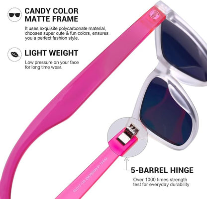 COLOSSEIN Sunglasses Womens,Classic Square Frame UV400 Mirrored Lens,Sunglasses Fit For Beach,Vacation,Driving