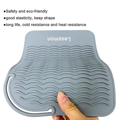 Heat Resistant Mat for Curling Irons, Hair Straightener, Flat Irons and Hair Styling Tools 9" x 6.5", Grey