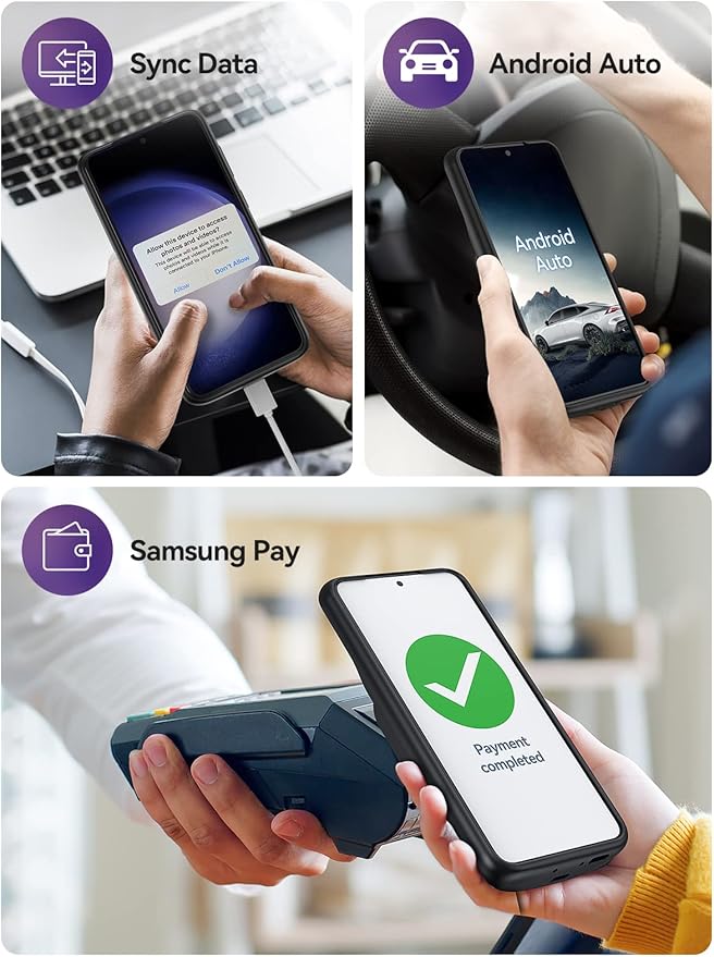 NEWDERY Battery Case for Galaxy S23 Plus 10000mAh, Qi Wireless Charging, Fast Charging, Sync Data Supported, Powerful Portable Rechargeable Charger Case for Samsung S23+ 5G 6.6"(2023 Release) Black