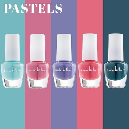 Nicole Miller Mini Nail Polish Set – Glossy, Vibrant Colors for Fingernails & Toenails, 2 Pack Trendy and Floral Collection