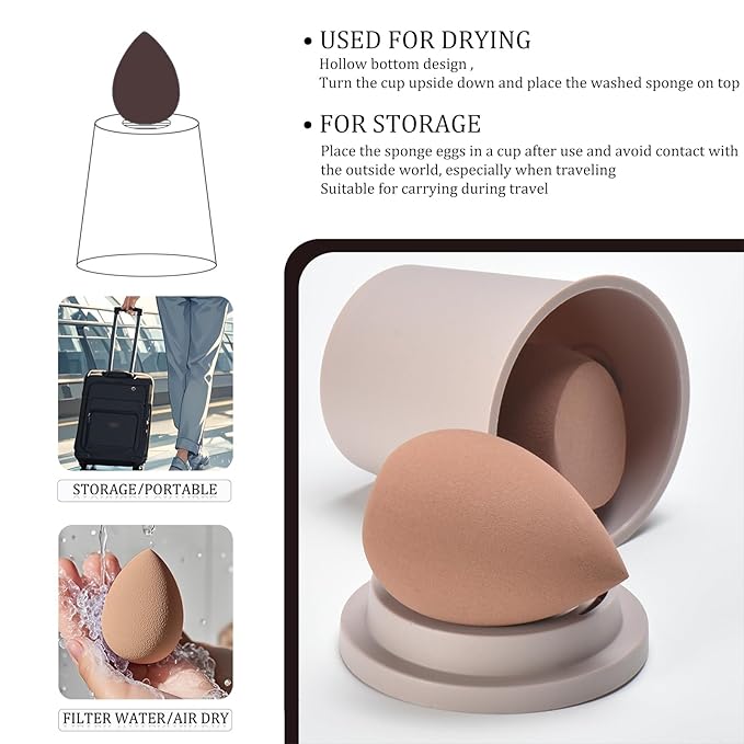 10Pcs Makeup Brush Set With Sponges And Drying/Storage Case，Best Gift For Women/Girls, Used For Powder, Foundation, Highlight, Eye Shadow, Concealer, Etc., Suitable For Beginners (Coffee 13pcs)