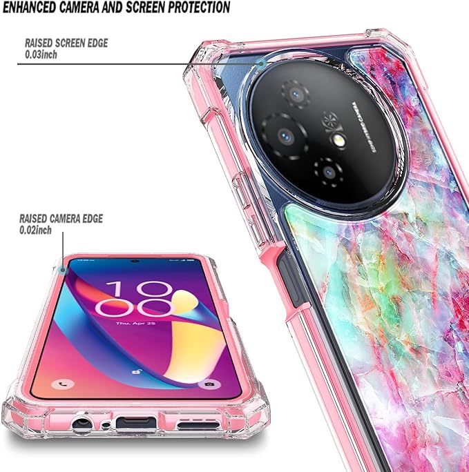 Designed for TCL 50 XL 5G Phone Case, 50 XL NXTPAPER 5G Case with Screen Protector, [Raised Corners Drop Protection] Full-Body Protective Shockproof Rugged Bumper Cover (Marble Fantasy)